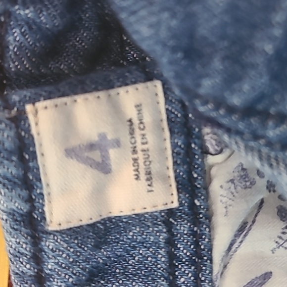 Free People Medium Wash Blue Button Fly High Rise Baggy Shorts Women's Size 4 - Picture 2 of 12